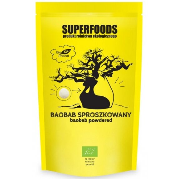 Baobab sproszkowany 150g BIO Bio Planet KWIETNIOWA PROMOCJA! cena 13,85zł