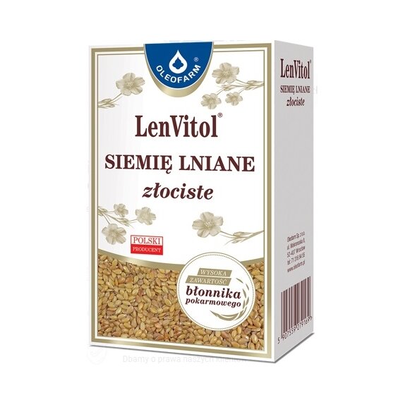 Siemię lniane złociste 250 g Oleofarm cena 4,90zł