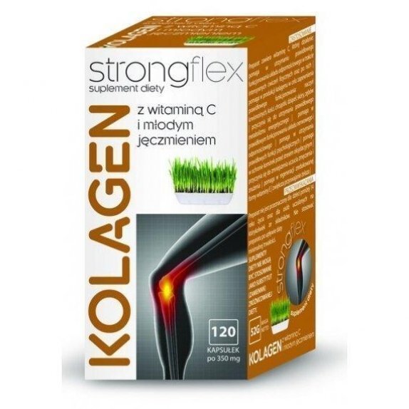 StrongFlex kolagen z witaminą C i młodym jęczmieniem 52 g 120 kapsułek cena 115,65zł