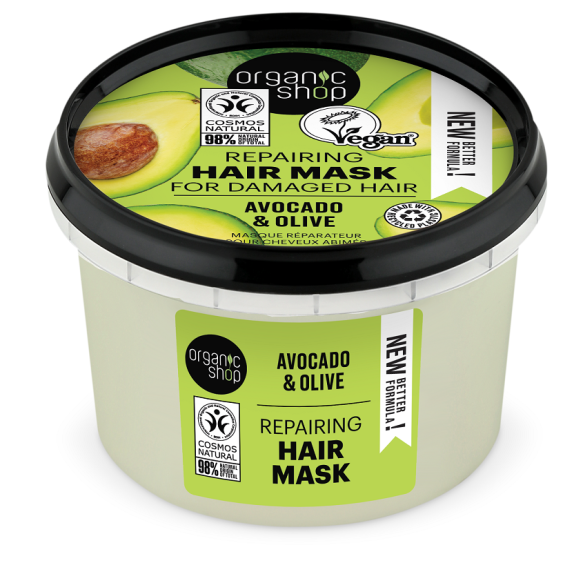 Maska do włosów regenerująca olejek z avocado i oliwa z oliwek 250 ml Organic Shop cena 18,35zł