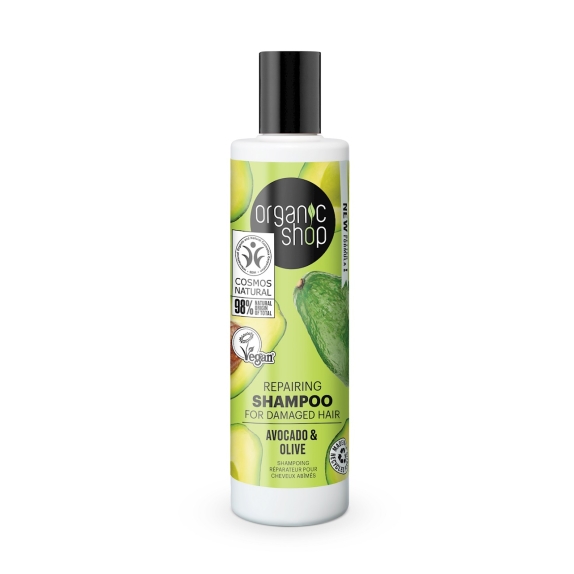 Organic shop szampon regenerujący z zwocado i oliwą z oliwek 280 ml cena 16,19zł