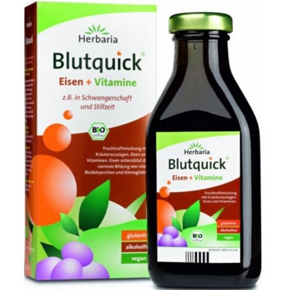Eliksir ziołowy Blutquick żelazo+witaminy 250 ml Herbaria PROMOCJA cena 49,90zł