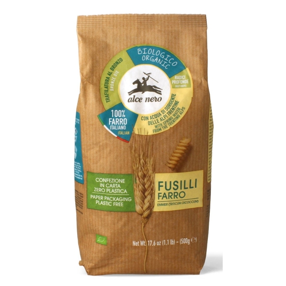 Makaron fusilli z płaskurki 500 g BIO Alce Nero cena 14,15zł