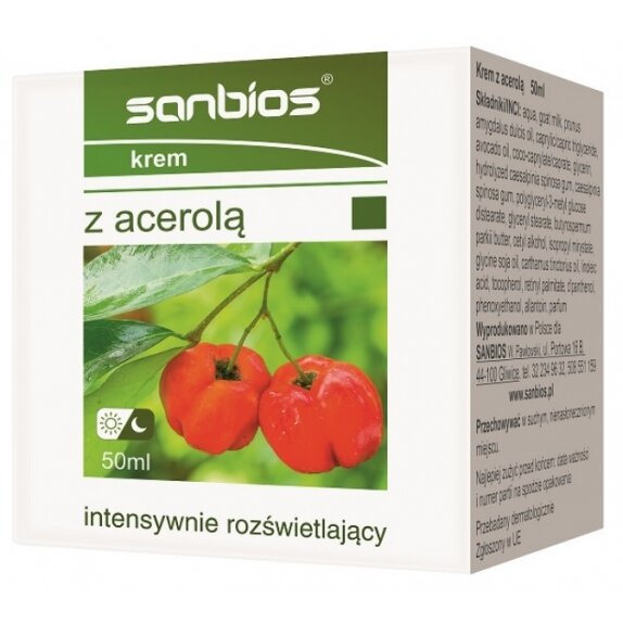 Sanbios krem z acerolą intensywnie rozświetlający 50 ml cena 29,15zł