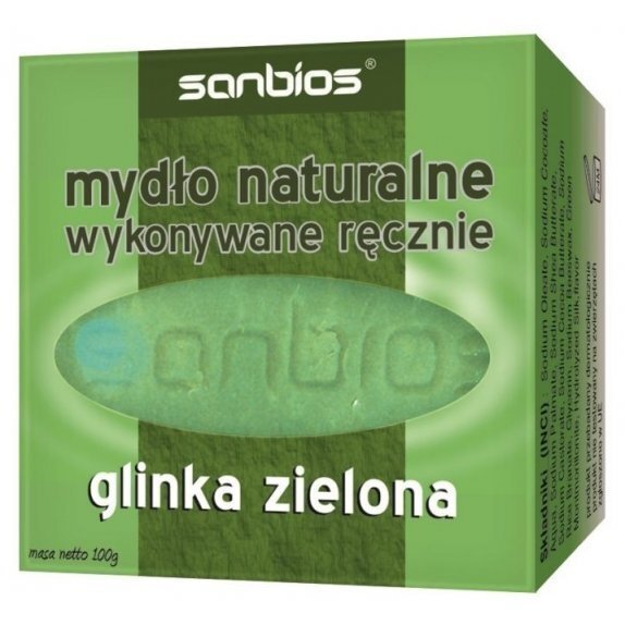 Sanbios mydło naturalne glinka zielona 100 g cena €3,39