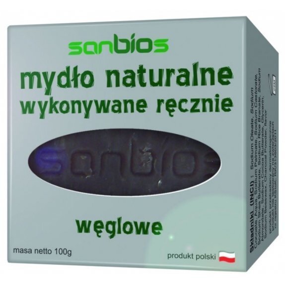 Sanbios mydło naturalne węglowe 100 g cena 4,86$