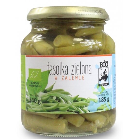 Fasolka zielona w zalewie 340 g (185 g) BIO Bio Europa cena 6,09zł