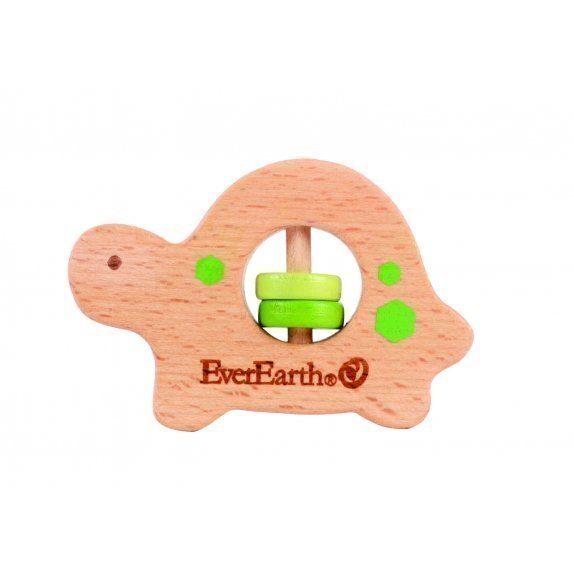 Pomysł na prezent dla dziecka drewniany chwytak żółw 1 sztuka EverEarth cena 39,47zł