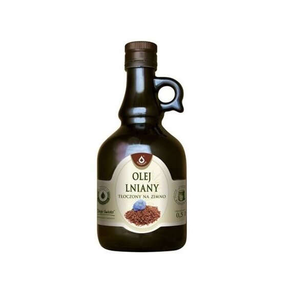 Olej lniany tłoczony na zimno 500 ml Oleofarm cena 20,90zł