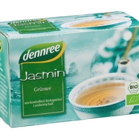 Herbata zielona jaśminowa ekspresowa 20 saszetek Dennree cena 9,69zł