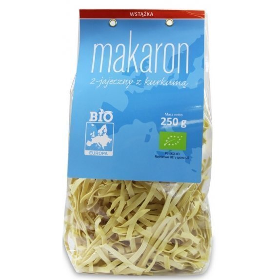 Makaron (2-jajeczny z kurkumą) wstążka 250 g Bio Europa cena 4,36zł