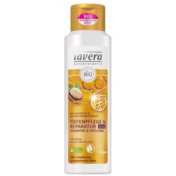 Lavera szampon odżywczo regenerujący 2w1 do włosów zniszczonych 250 ml ECO cena 3,48$