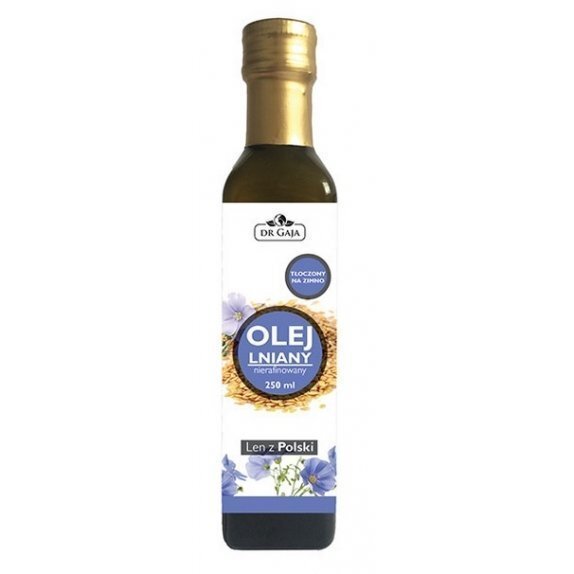 Olej lniany, zimnotłoczony, nierafinowany 250 ml Dr Gaja cena 14,23zł