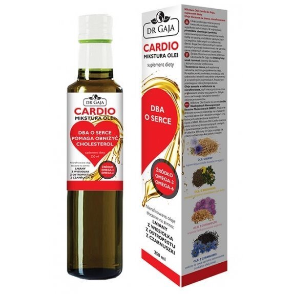 Mikstura Olei Cardio (lniany,z wiesiołka,z czarnuszki,z ostropestu) 250 ml Dr Gaja cena 25,49zł