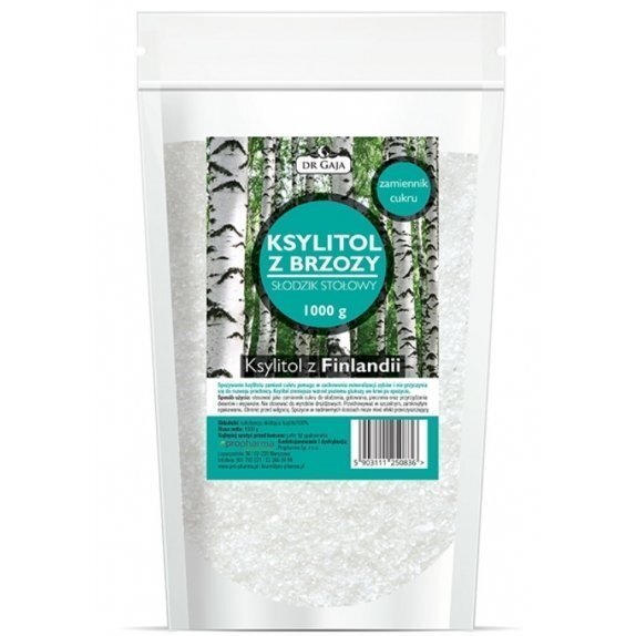 Ksylitol Fiński, cukier brzozowy 1000 g Dr Gaja cena 11,52$