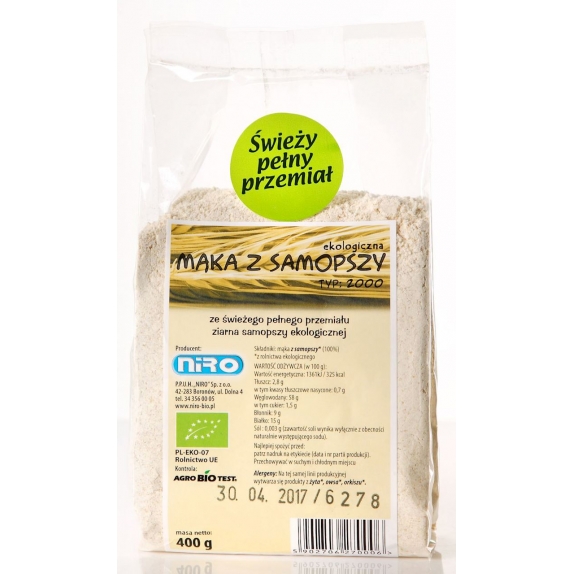Mąka z samopszy 400 g BIO Niro cena 11,25zł