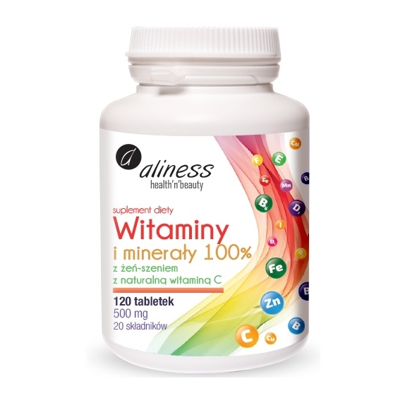 Aliness witaminy i minerały 100% 120tabletek cena €7,90