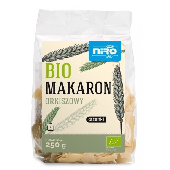 Makaron orkiszowy łazanki 250 g BIO Niro cena 13,29zł