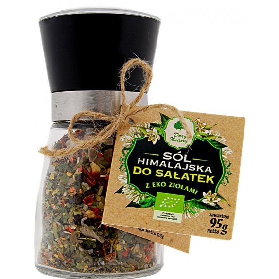 Sól himalajska z Eko ziołami do sałatek 95 g Dary Natury cena 20,75zł