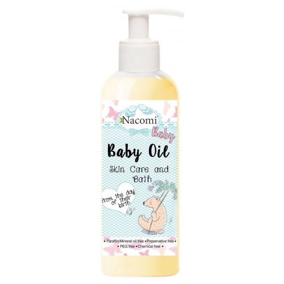 Nacomi baby oliwka naturalna dla niemowląt 130 ml + próbka w kształcie serca GRATIS cena 25,29zł