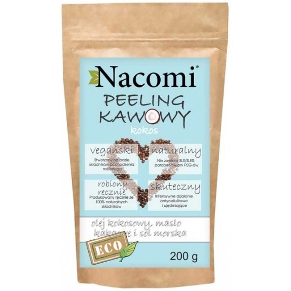 Nacomi suchy peeling do ciała kokosowy 200 g cena 43,25zł