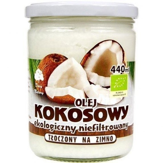 Olej kokosowy tłoczony na zimno 440 ml Dary Natury cena 26,30zł