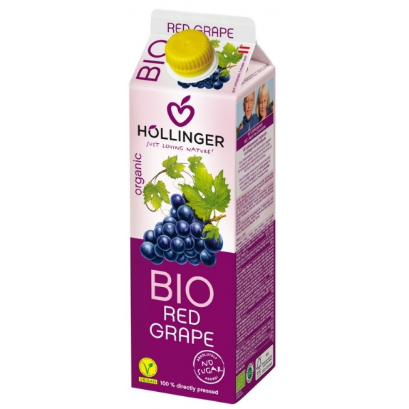 Sok z czerwonych winogron 1 litr BIO Hollinger cena 13,85zł
