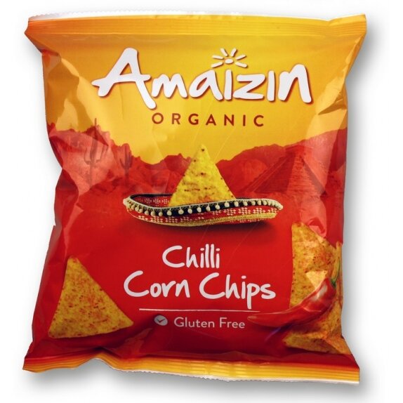 Chipsy kukurydziane chili bezglutenowe 75 g BIO Amaizin cena 6,09zł